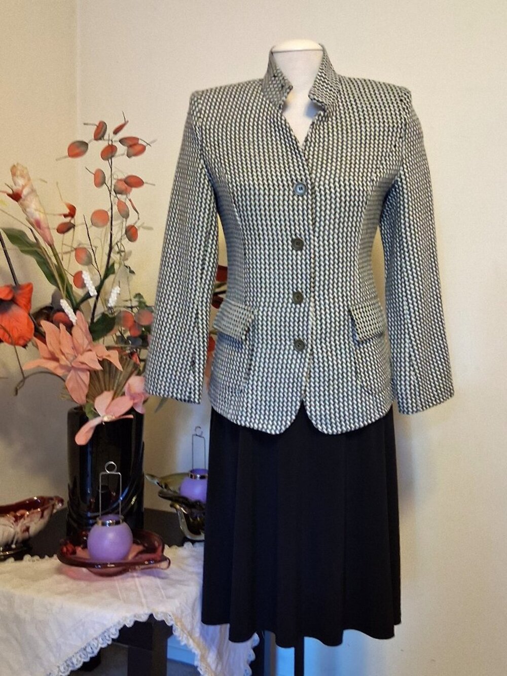 Women’s Warm Soft Cotton Blend Lined Blazer Jacket Tailored Blazers Workwear S